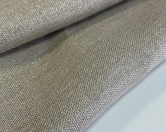 Italienskt linnetyg, designertyg med gyllene lurextråd, högkvalitativt lyxtyg