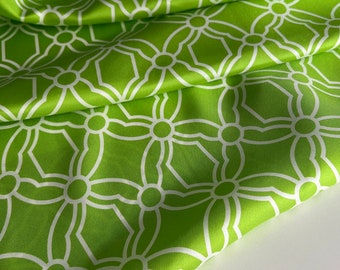 Esclusivo tessuto italiano in twill di seta, stampa molto bella, qualità premium, colore: lime