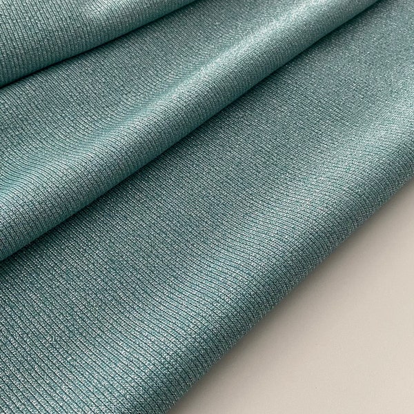 Tissu ITALY DESIGNER, viscose - mélange - tissu lurex, meilleure qualité couleur : turquoise, dernière pièce 55 cm