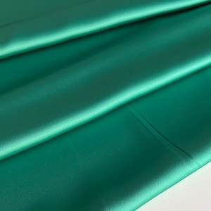 Exclusive, Italian viscose satin fabric, brand fabric, designer fabric, high quality, like silk, color: green, sold by the meter