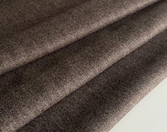 Exclusive Italian designer cashmere wool fabric, designer fabric, E. Zegna fabric, double-face fabric, premium quality, very noble, color: brown