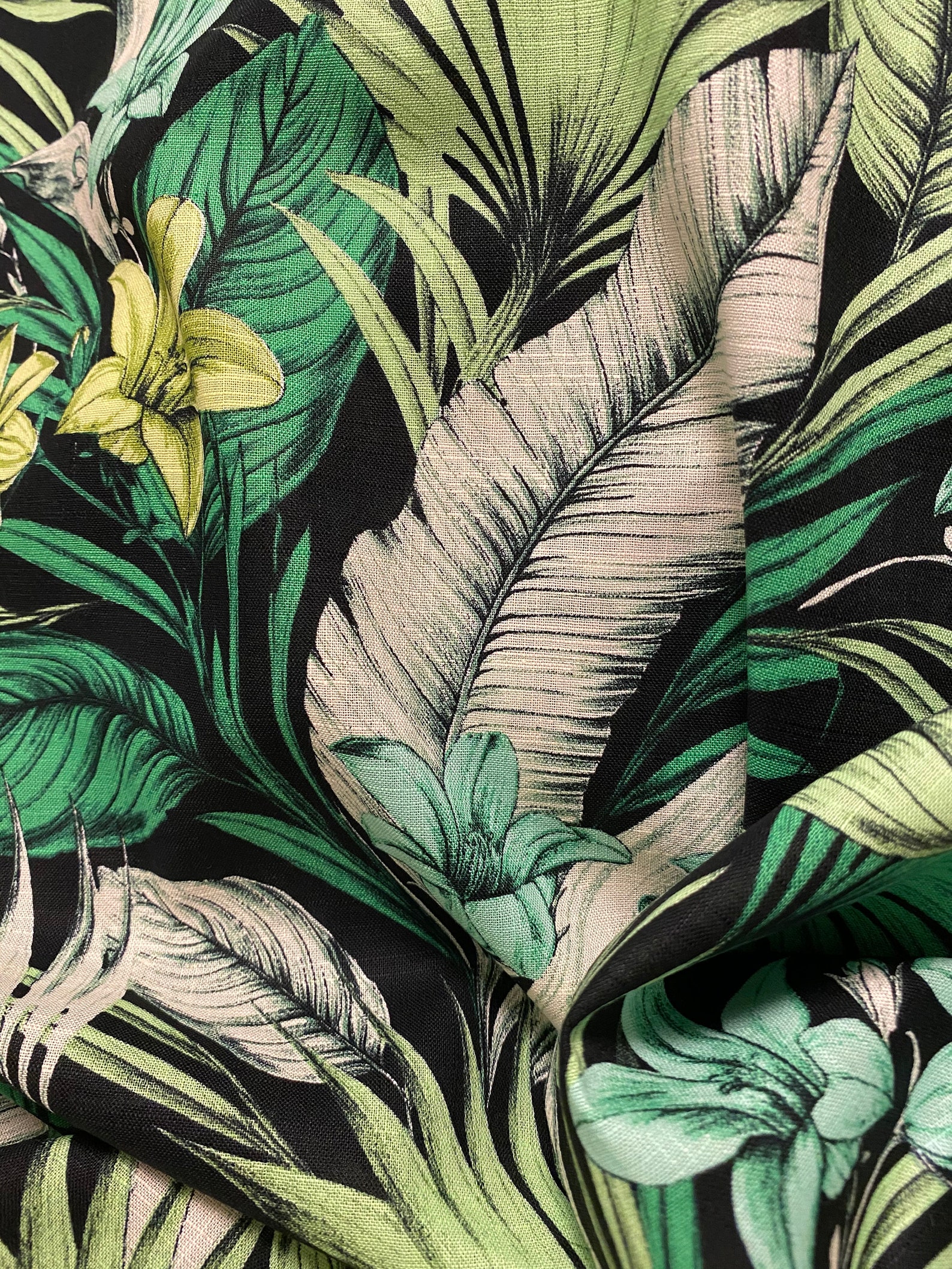 Cotton Fabric Cotton With Tropical Print | Etsy