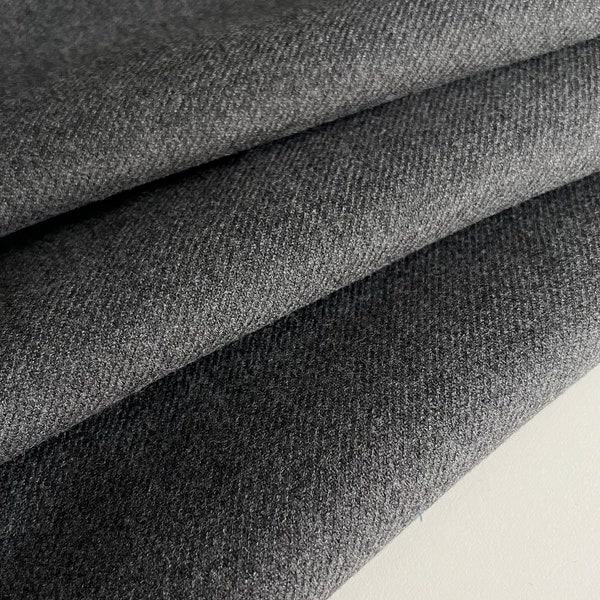 Tissu de créateur italien, tissu 100% cachemire, tissu pour manteau, qualité premium, couleur : gris foncé, doux et extra large
