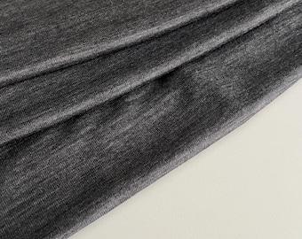 Italian wool knit fabric, designer fabric, fine knit, premium quality, color: grey, sold by the meter