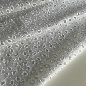 Exclusive Italian cotton batiste fabric, Sangallo fabric, embroidered fabric, designer fabric with beautiful, elegant embroidery, designer style