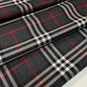 Luxury Italian LANA VERGINE fabric, check fabric, high quality 100% wool, last piece 2.30 meters