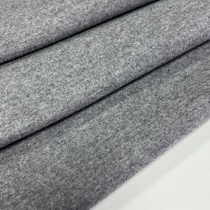 Italian high-quality virgin wool fabric, Walk fabric, Loden fabric, color grey, last piece 1.60 meters