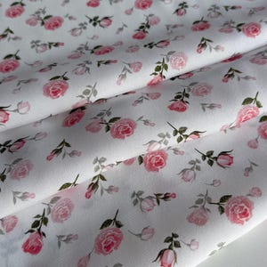 Italian viscose marocaine fabric, beautiful floral pink print, designer fabric, high quality, sold by the meter