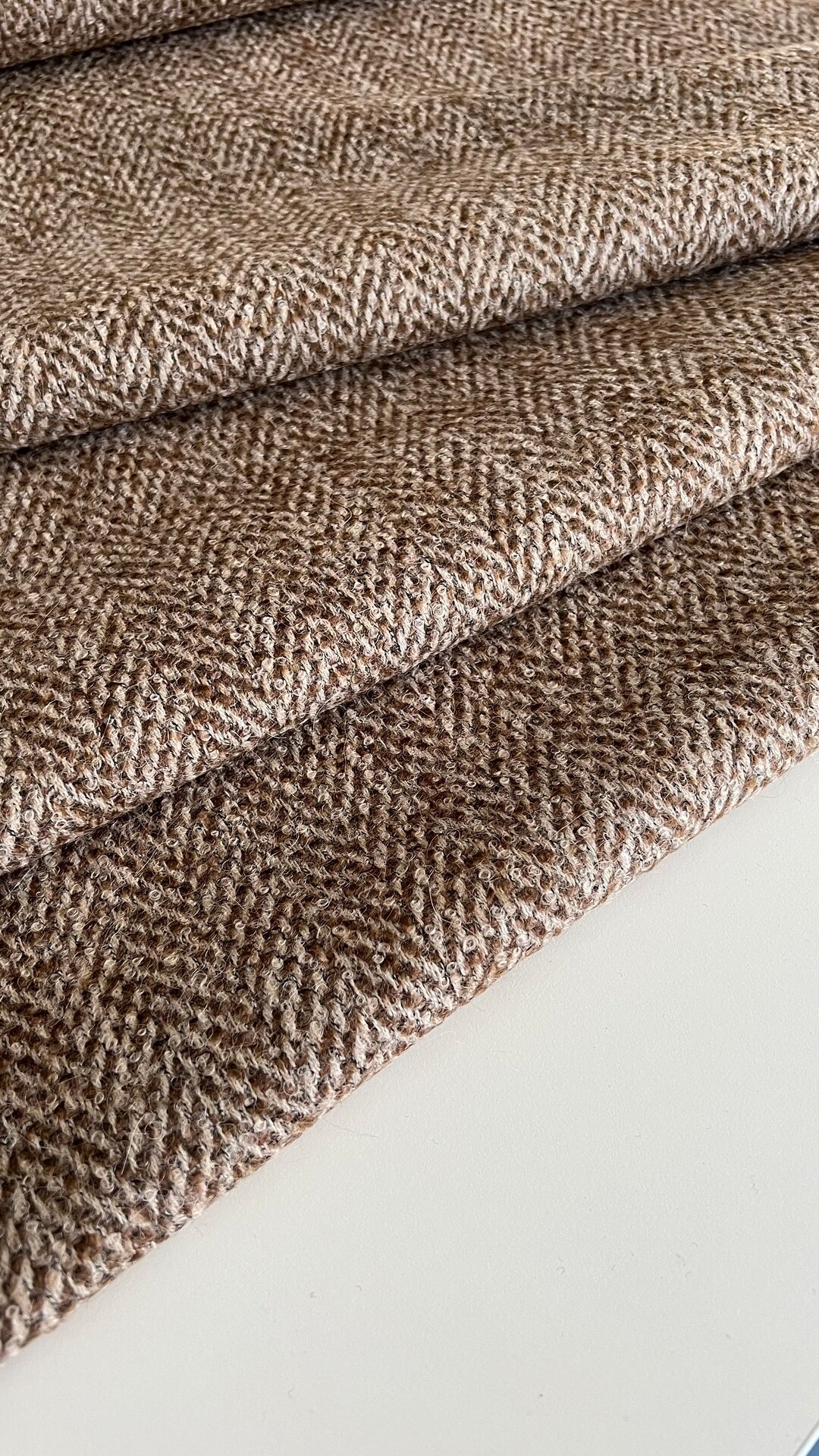 Italian Famous Designer Wool Fabric, Coat Fabric, Zigzag Knit, Premium ...