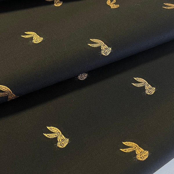 Italienischer berühmte Designer, Wolle Stoff, premium Qualität, Farbe: Schwarz mit goldenes Bugs Bunny