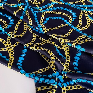 Exclusive, Italian viscose jersey fabric, designer fabric, chain print, sold by the meter