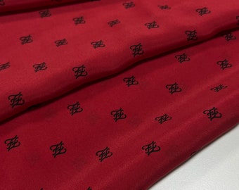 Italienischer Seide Crêpe de Chine Stoff , Designer Stoff, Farbe : rot