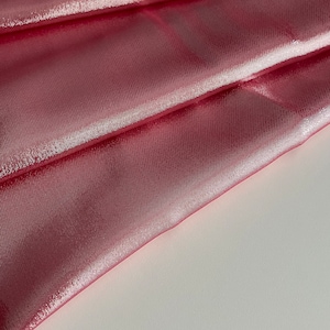 Exclusive Italian prêt-à-porter fabric, silk fabric with lurex thread, silver effect, designer fabric, luxury fabric, color: red-silver