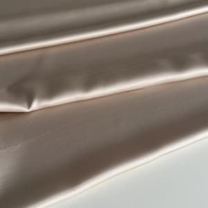 Italian viscose satin fabric, Alta Moda fabric, premium quality, like silk, color: beige, sold by the meter