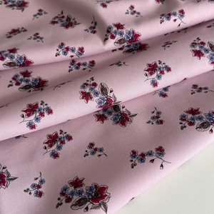Italian viscose stretch fabric, beautiful floral print, designer fabric, high quality, last piece 2.60 meters