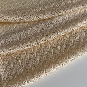 Italian designer cotton-viscose fabric, designer fine knit, famous designer style, color: vanilla