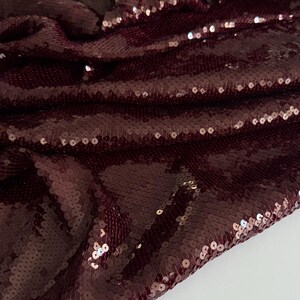 Italian sequin fabric, designer Febric, luxury fabric, prêt-à-porter fabric, premium quality, color: burgundy, last piece 1.20 meters