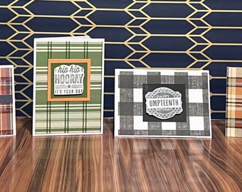 4 pack - Masculine Birthday Cards for ONLY 10.95!