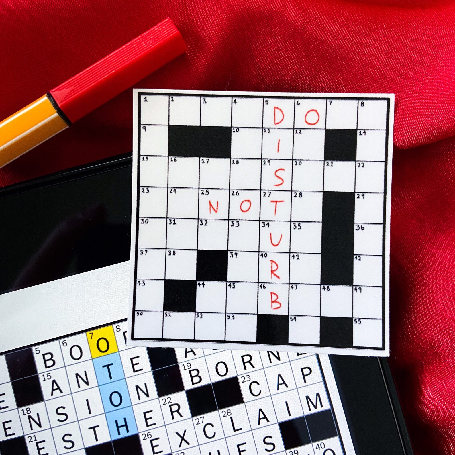 Non disturbare cruciverba puzzle glossy die tagliare adesivo Etsy