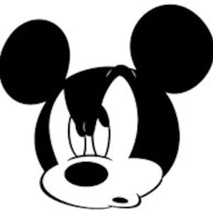 Mickey Mouse molesto cara svg ( cricut , silueta, cortador de vinilo listo archivo ) capa única