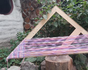 Triangular Weaving Loom. Portable Tri-Loom for Shawls & Scarves. Adjustable 2-in-1 Loom