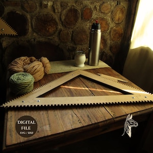 Triloom Weaving Loom Blueprint – Portable Art Yarn Design (SVG DXF Digital Download)