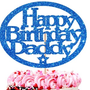 Mirror Acrylic Cake Charm Happy Fathers Day Cake Disc Acrylic Dad Cupcake  Topper Daddy Cake Topper Name Cake Charms Custom 