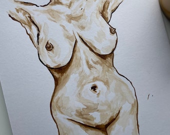 Ember, ink nude lady artwork