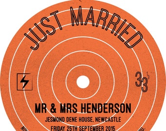 Custom Vinyl Record Label: Personalized Guest Book (Digital File)