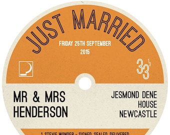 Custom Wedding Vinyl Record Label Guest Book (Digital File)