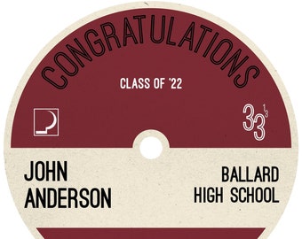 Class of 2022 Guest Book / Graduation Day Gift / Graduation Guest Book / Custom Record Label / Custom Graduation Guest Book / Digital Label