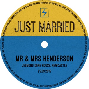 Customised Vinyl Record Label / Vinyl Record label / Record Label Sticker / Vinyl Wedding Guest Book / Alternative Wedding Guest Book image 6