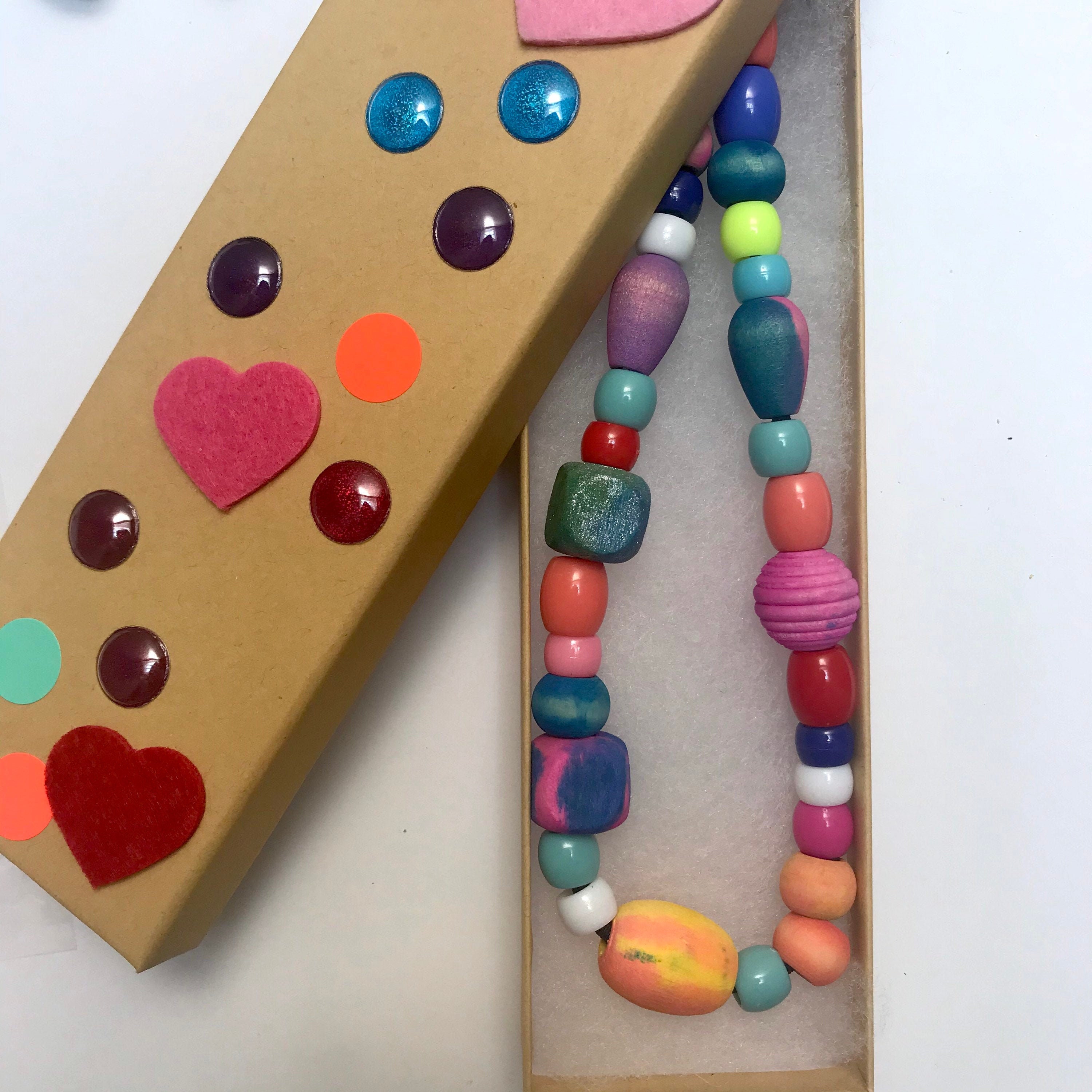 Kids DIY Painted Bead Necklace Kit Etsy