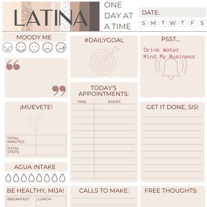 LATINA **PRINTABLE** Tagesplaner DOWNLOAD. Tag für Tag Planer. Latina Planer.
