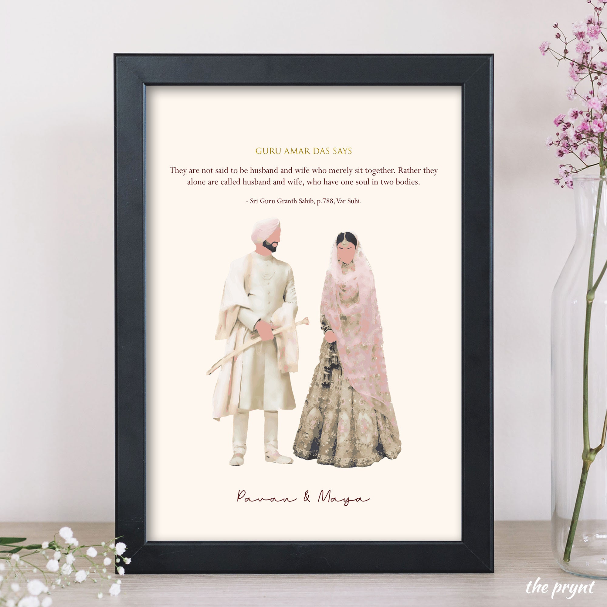Personalised Sikh Wedding Gift Sikh Wedding Couple Etsy