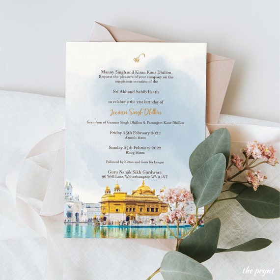 Sukhmani Sahib / Sri Akhand Paath Invitation Golden Temple - Etsy UK