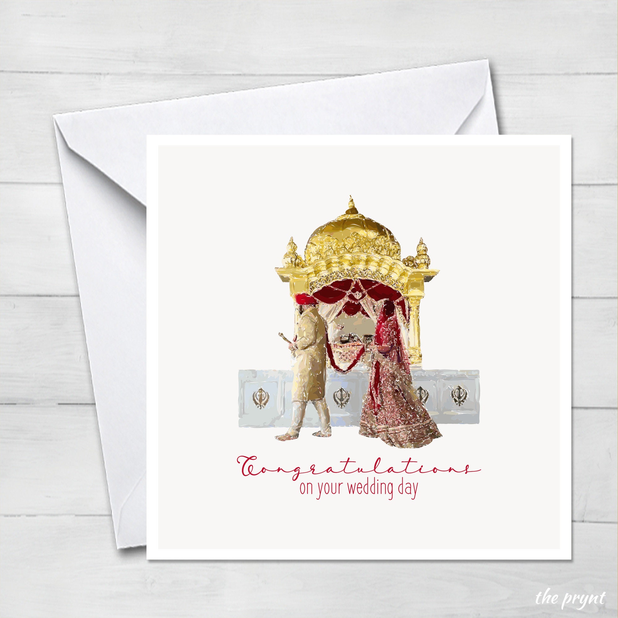 Luxury Sikh Wedding Card Greeting Card Sikh Wedding Etsy