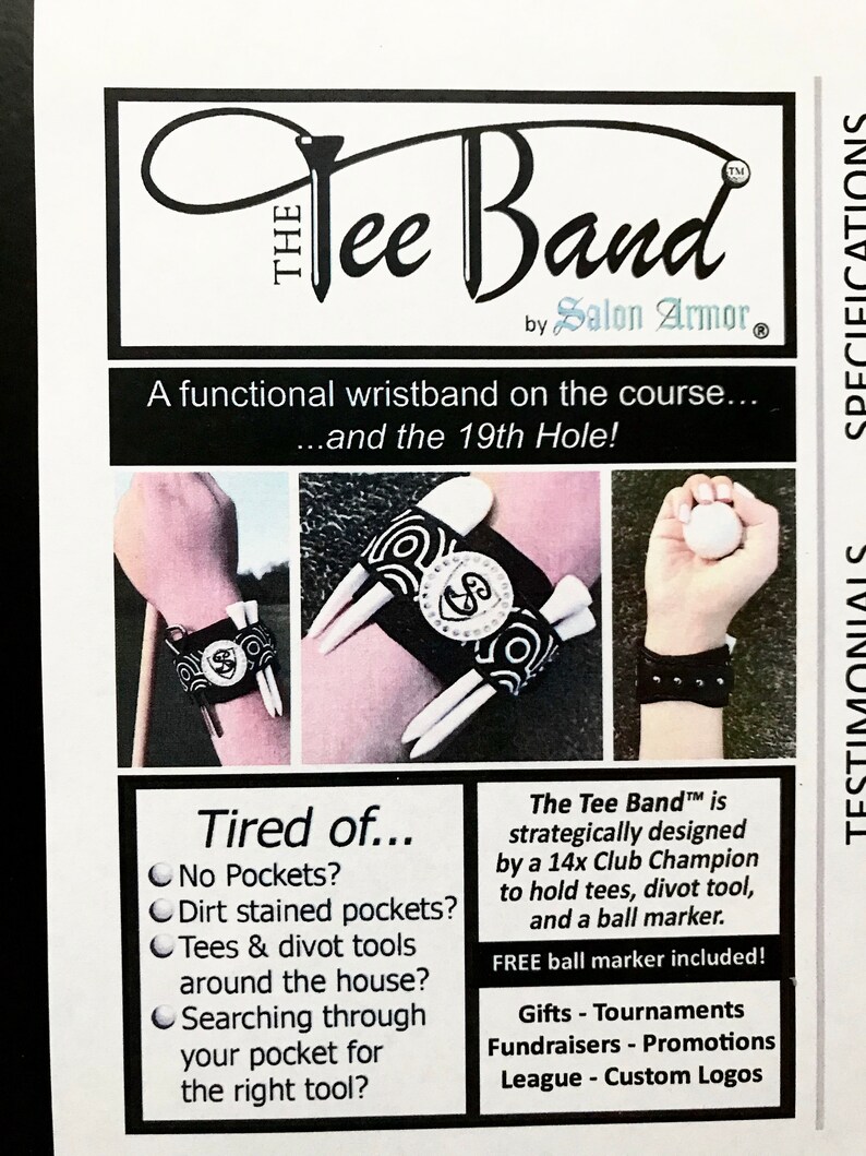 Golf Wristband // Golf Gift for Women // Ball Marker // Golf Tournament Awards image 4