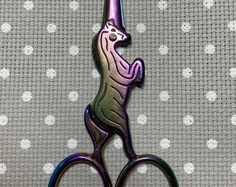 Rainbow Unicorn comes i cute cotton drawstring bag Novelty embroidery cross stitch scissors pink sparkle cute horse magical