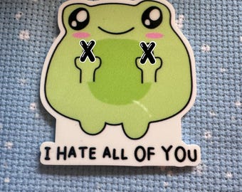 Snarky needleminder, funny needleminder, snarky needle minder, magnetic needle keep, cross stitch needle minder, frog needleminder,