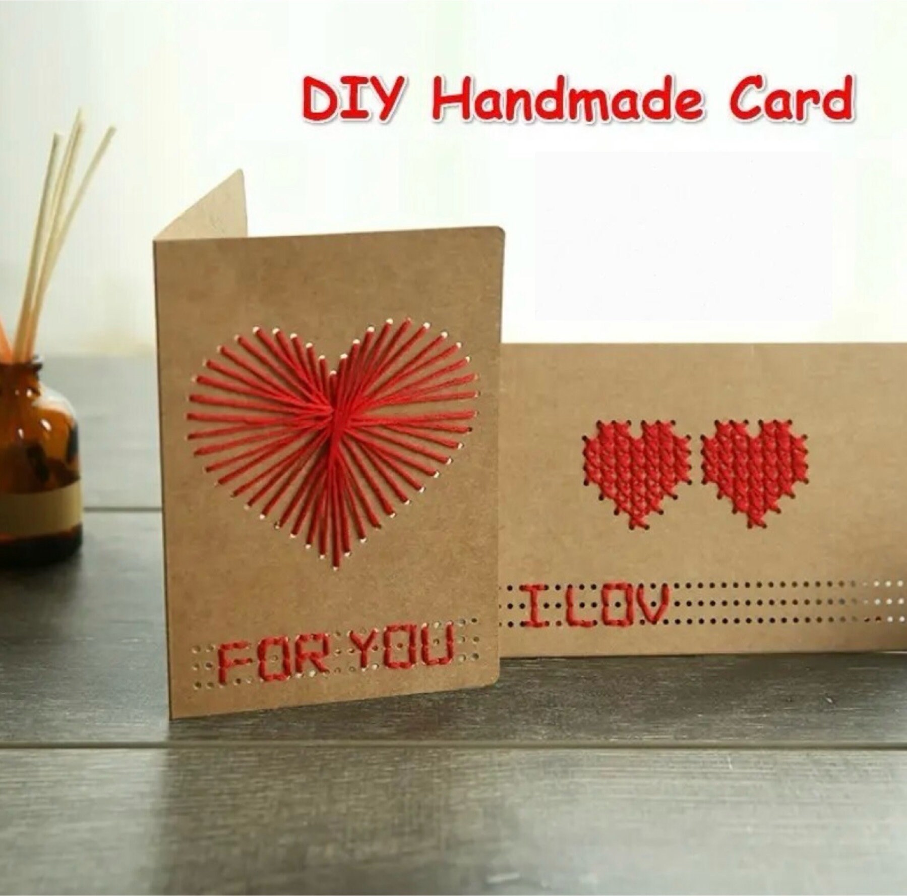 Valentine Card Cross Stitch Love - Etsy UK