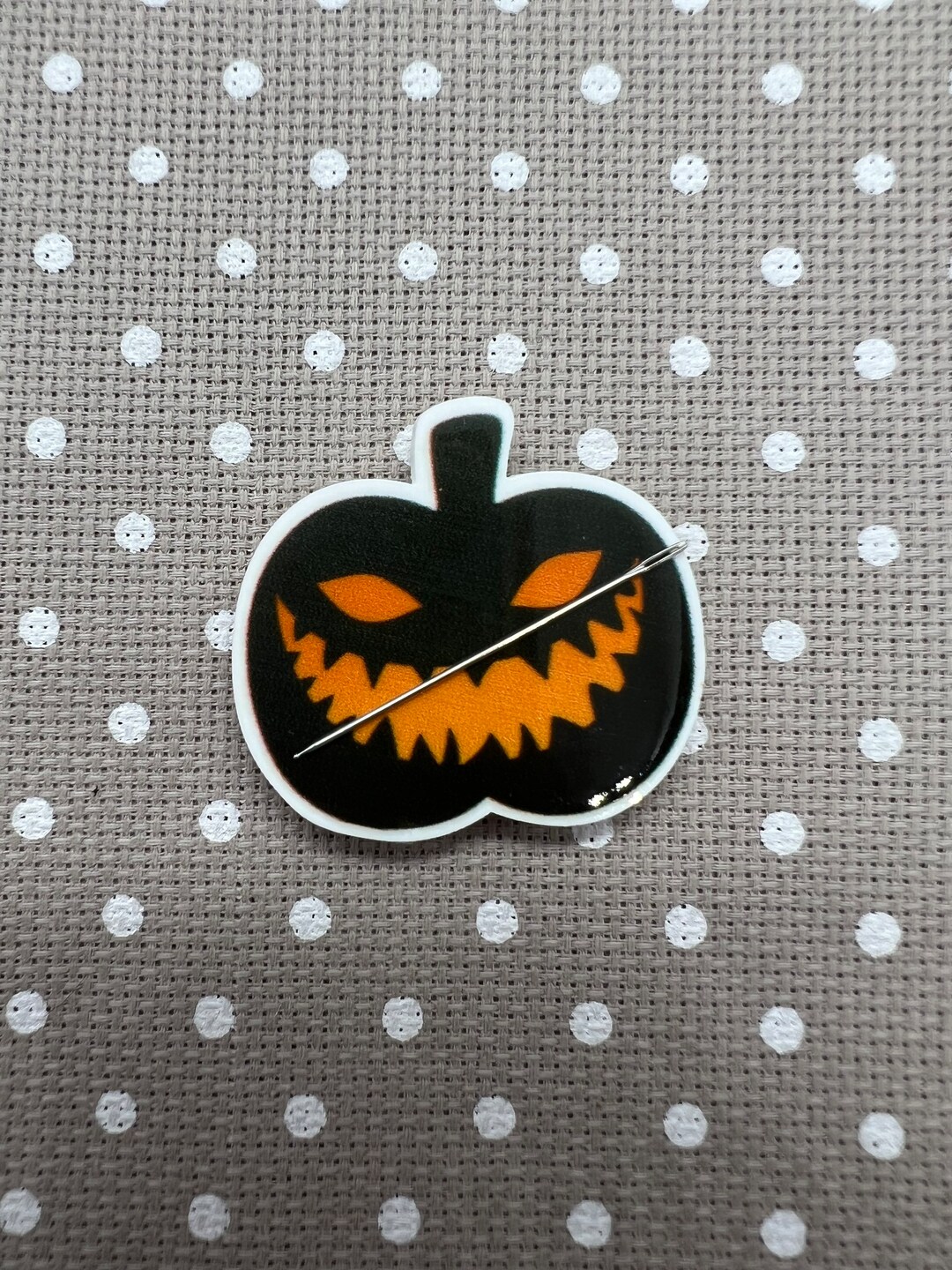 Halloween Needle Minder Pumpkin Needleminder Spooky Needle Etsy