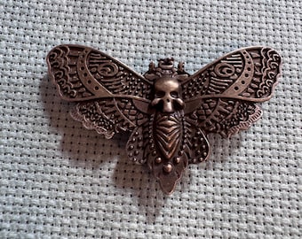 Moth needle minder, gothic needleminder, death moth needleminder, moth needle nanny, needle keeper, magnetic needleminder for cross stitch
