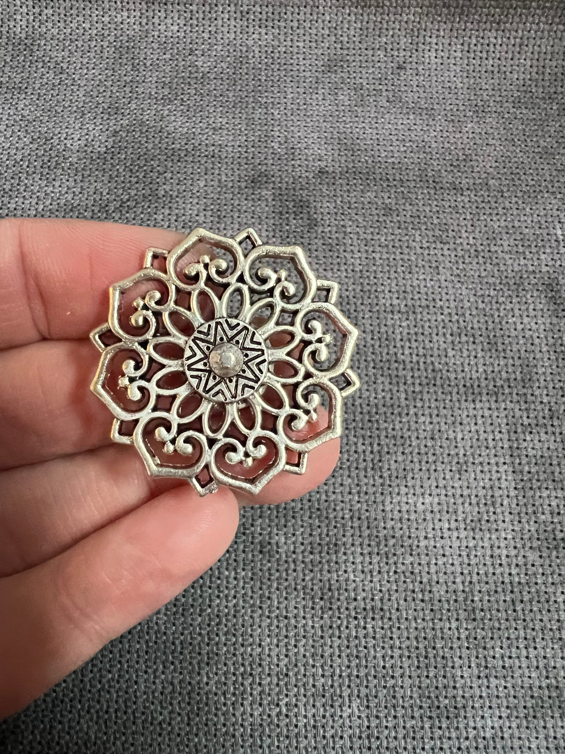 Mandala Needle Minder Lace Needleminder Silver Needle 