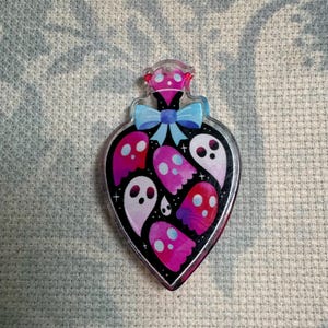 Ghost needleminder, heart needleminder, needle minder, magnetic needle keep, cross stitch gift, embroidery gift, Halloween needle minder