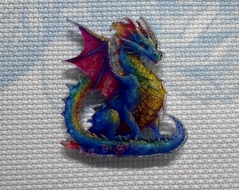 Dragon needleminder, dragon needle minder, fantasy magnetic needleminder, needle nanny, cross stitch needle minder, acrylic needle minder