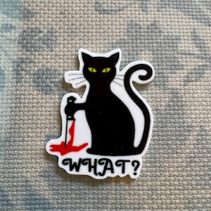 Horror needleminder, halloween needle minder, spooky needleminder, cat needle minder, cross stitch gift, goth needle minder