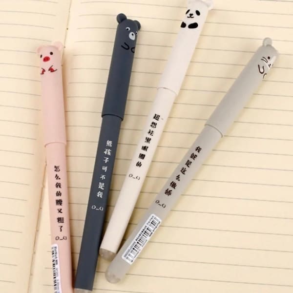 Stylo animal, stylo panda, stylo souris, stylo ours, stylo cochon, encre noire, pointe fine, stationnaire, nouveauté, mignon, kawaii, fournitures de bureau, cadeau, rétro