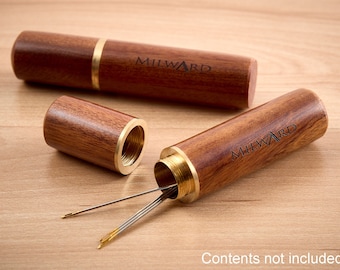 Porte-aiguille en bois, rangement pour aiguilles, rangement pour épingles, support pour épingles, point de croix, rangement, rangement pour broderie, 3 pouces de profondeur, support en bois de rose