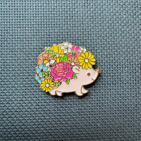 Hedgehog needleminder, floral needleminder, woodland creature needle minder, needleminder, magnetic needle keep, cross stitch gift